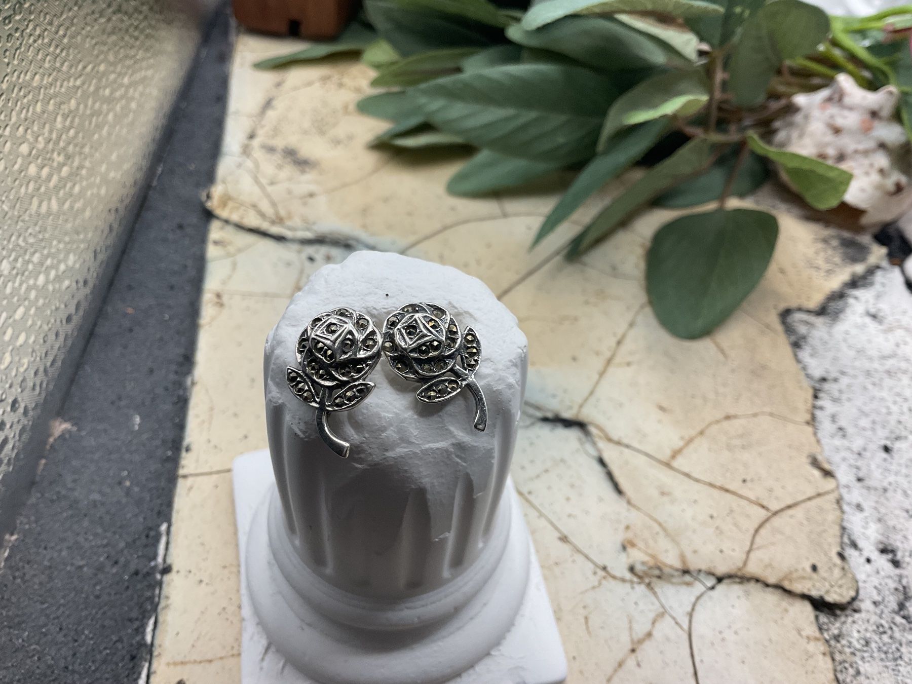Orecchini pendenti & Orecchini a lobo: Ohrstecker, Sterlingsilber mit Markasiten – Nuovo (secondo la descrizione) da luzern venduto da Alpendorf1 2