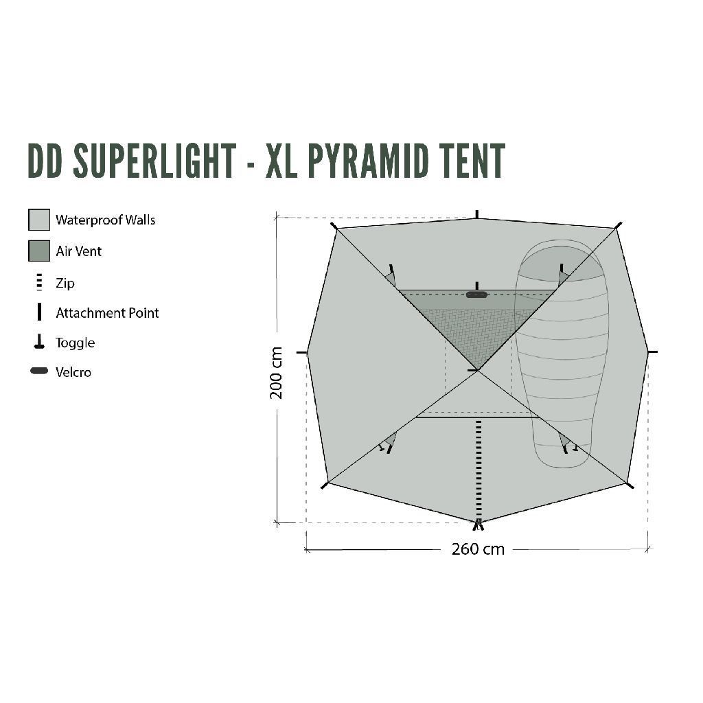 DD Hammocks Tende : DD Hammocks DD SL Pyramid Tent XL – Nuovo e nell'imballaggio originale da Tulln venduto da HaengemattenShop 7