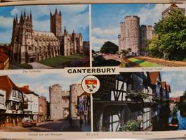 Vintage Postkarte Canterbury England 1974 4P Briefmarke Q...