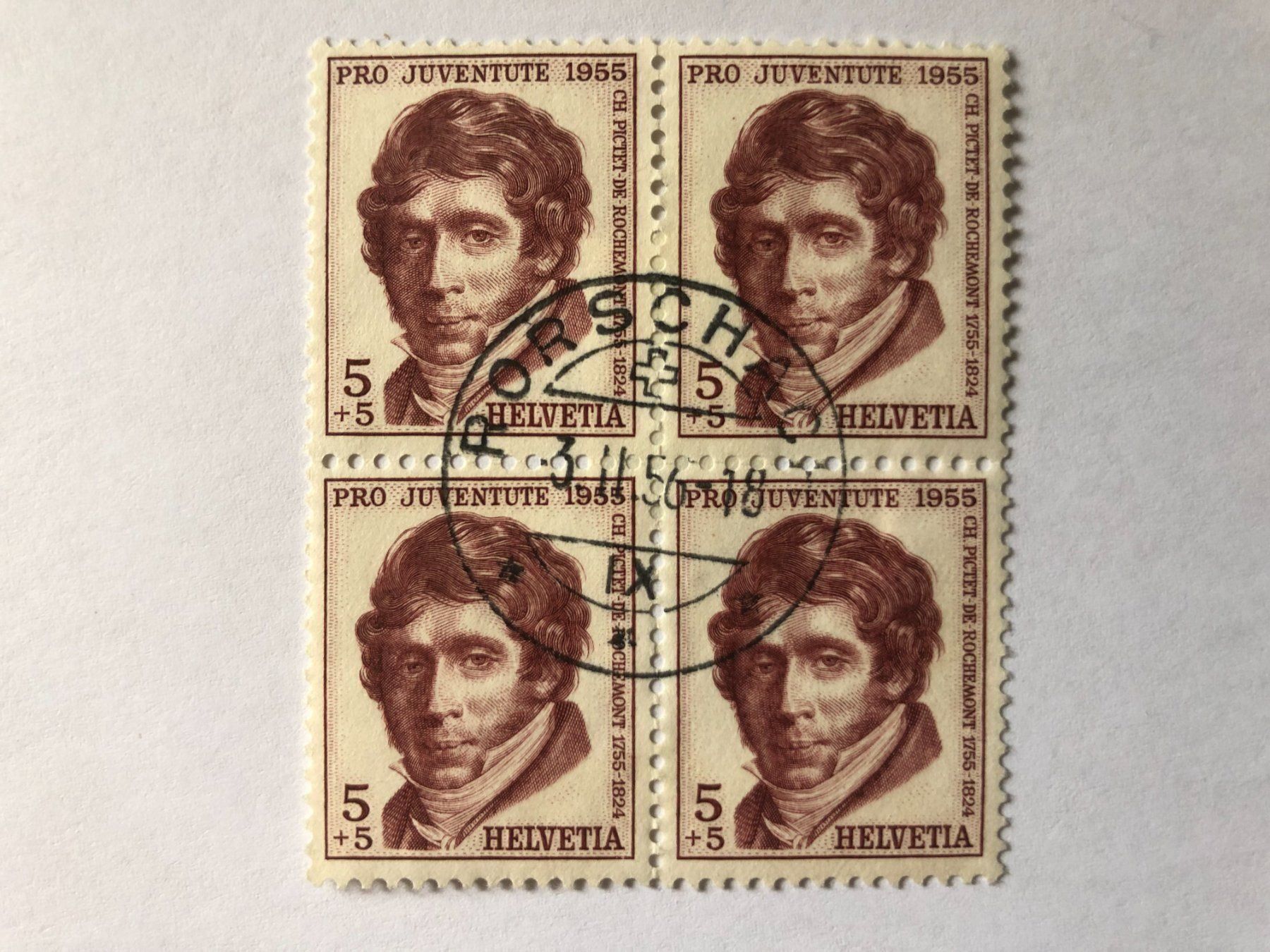 Tutti i francobolli: 3.11.1956 Rorschach, 4er Block – Usato da Hefenhofen venduto da Bierinder