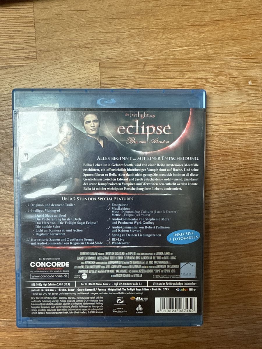 Alle DVDs: Blu-ray Disc die twilight saga eclipse Biss zum Abendrot – Gebraucht aus Sempach von Nimsaj5 1