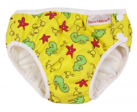 Badewindel, Babybadehose gelb Seepferd Gr. M (7-10kg)