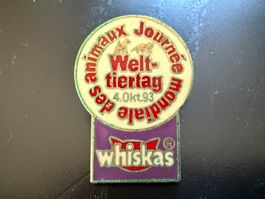 Whiskas Welt-Tier Tag Badge 1993 - Seltenes Sammlerstück!