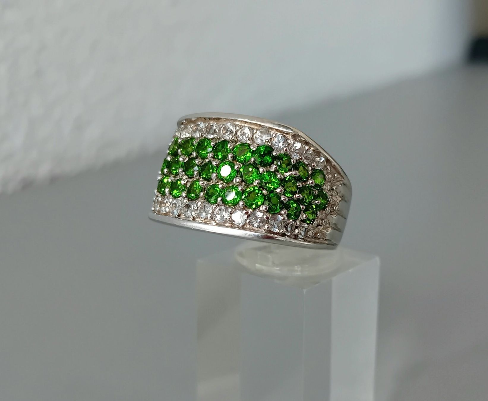 Ringe: Silber Cocktailring mit Chromdiopsid Weisstopas – Gebraucht aus Stans von wer_fd5f 6