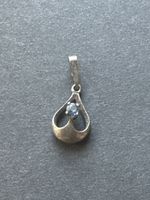 Anhänger Silber Tropfenform mit blauem Stein gebraucht