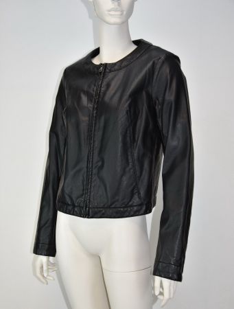 UNIQLO Damen Jacke Übergangsjacke Kunstlederjacke/schwarz/M