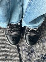 Baskets montantes Chanel, maille filet, taille 37
