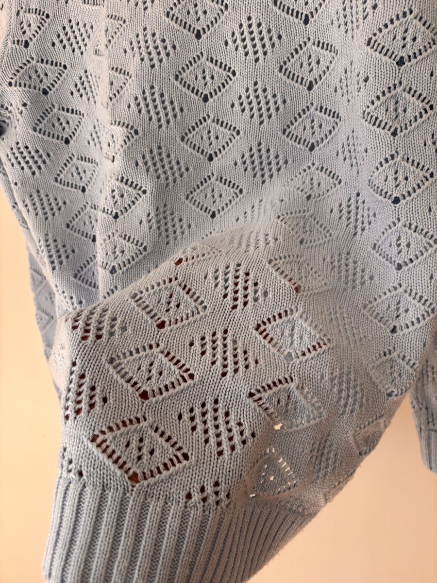 Asos Maglioni & Felpe: Light Blue Crochet Polo Sweater – Usato da Zürich venduto da Grothschild 3