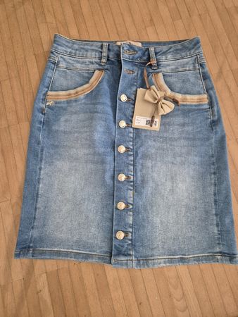 Mos Mosh Jeans Jupe, Jeans Rock, Gr. 26, gold, OVP