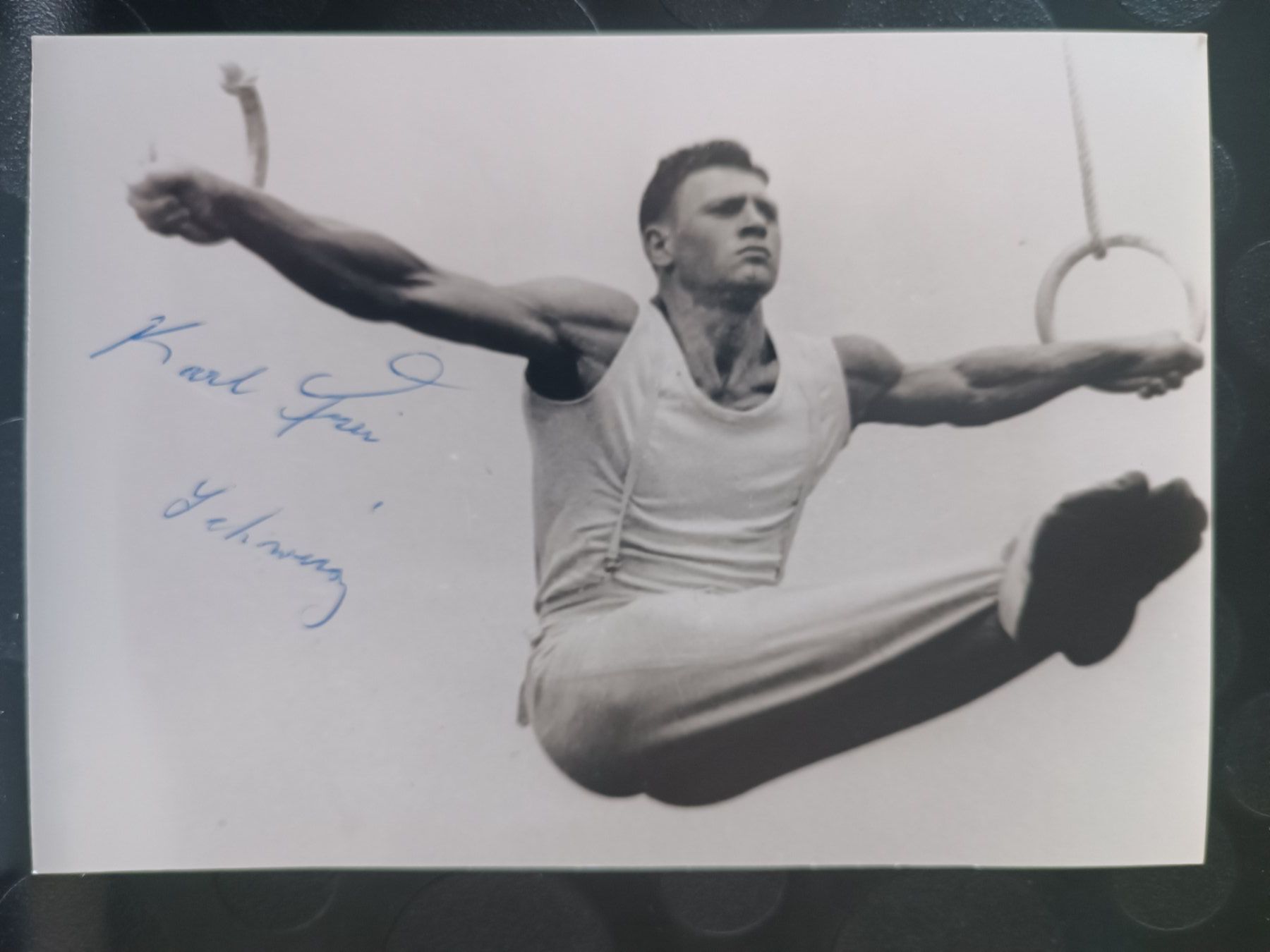 Autografi: Karl Frei  - Olympia  Gold 1948 - handsigniert – Usato da Menziken venduto da Artographs