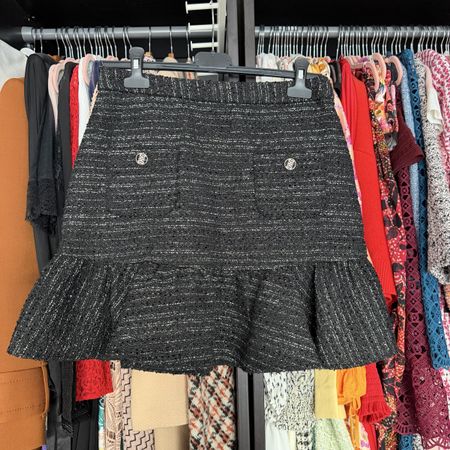 Sandro Tweed Rock mit Rüschen, Gr. 40, Herbst-Look!