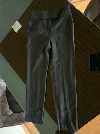 Schicke elegante Stoffhose dunkelgrau aus Wolle Gr. 36