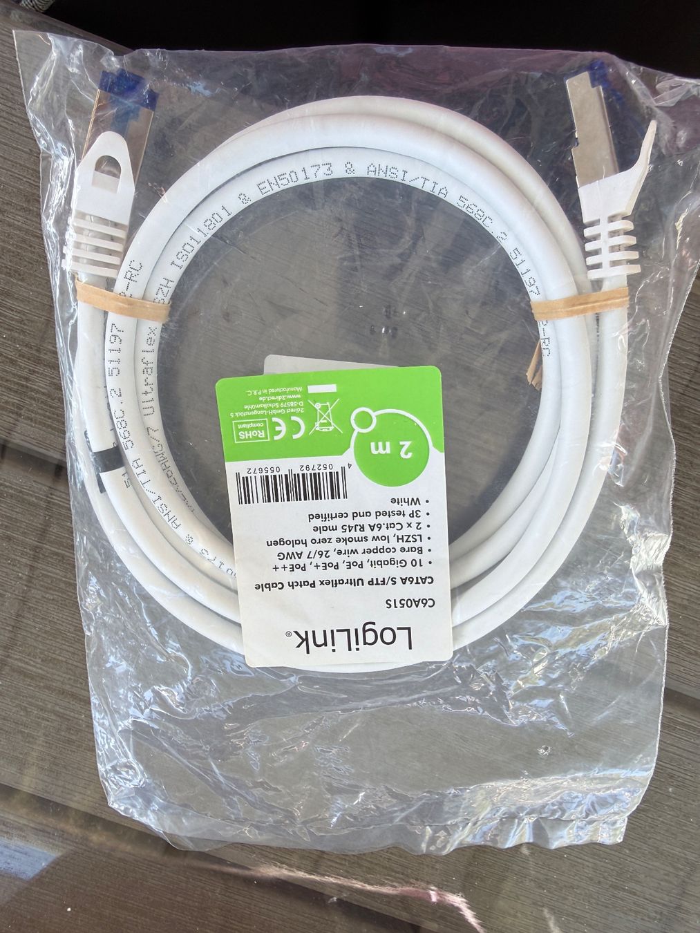 Kabel: LogiLink Netzwerkkabel S/FTP, CAT6a, 2 m – Gebraucht aus Winterthur von Puma2662