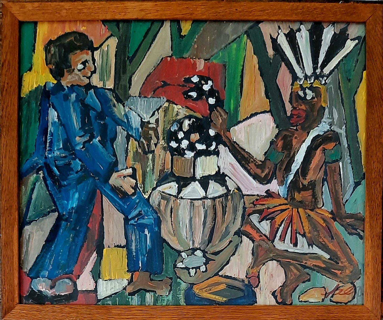 Gemälde: Gouache Gemälde expressionistisch signiert – Gebraucht aus Arbon von torso444