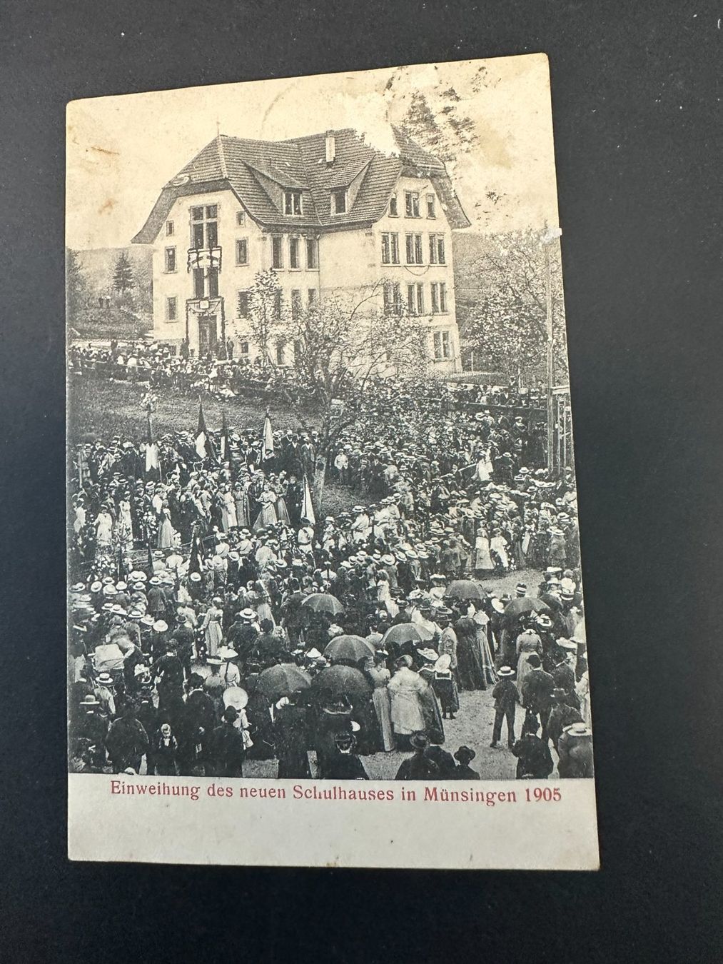 Ansichtskarten: Nünsingen, Schulhauseinweihung – Gebraucht aus Lyssach von Zsag