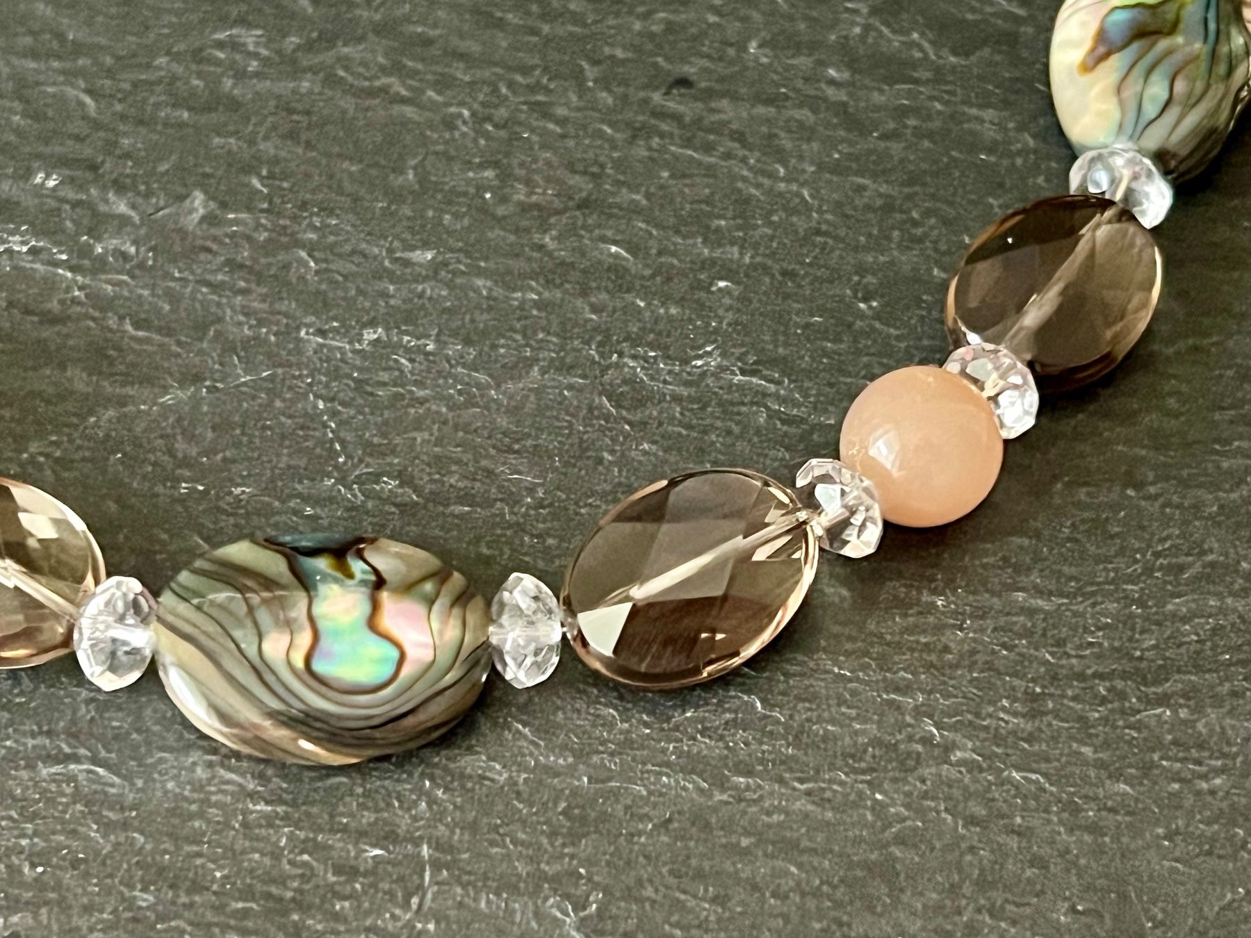 Ketten: Abalone, Mondstein & Rauchquarz Halskette - Silber – Neu und originalverpackt aus Rüschlikon von ThereseJewelryDesign 2