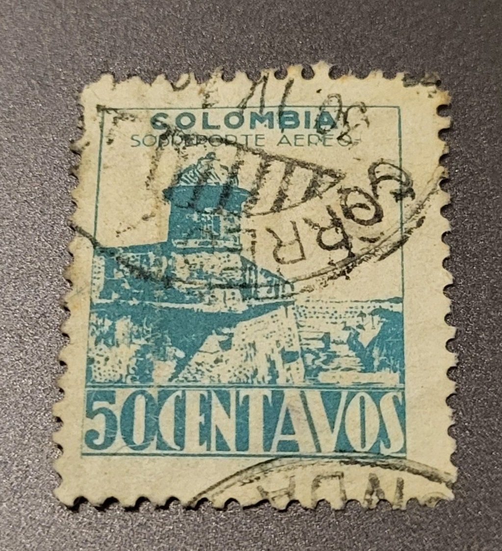 Alle Briefmarken: Kolumbien 1945 alte briefmarke – Gebraucht aus St Gallen von Stampsalshobby