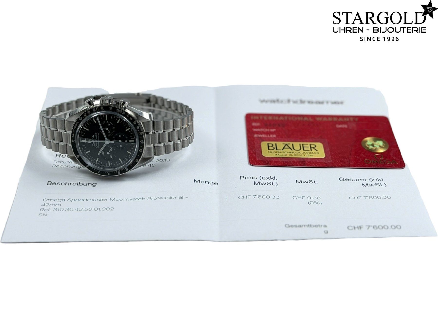 Omega Uhren: Omega Speedmaster Moonwatch - 	310.30.42.50.01.002 – Gebraucht aus Zürich von Stargold-Uhren 2
