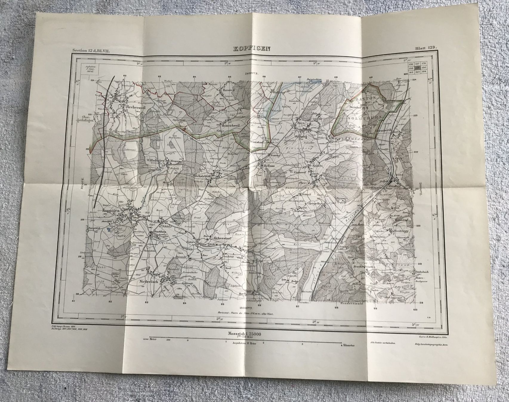 Cartine & Atlanti: KARTE 1:25000 KOPPIGEN 1938 – Usato da Ostermundigen venduto da wini63 1