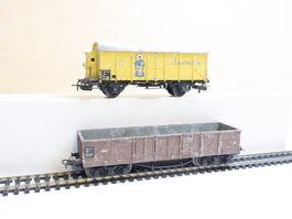Märklin 331 Hochbordwagen + 326 Jamaica Wagen - Rarität Guss