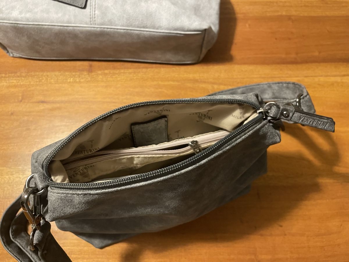Borse: graue Kunstleder Umhänge Tasche, 2 in 1 – Nuovo (secondo la descrizione) da Bern venduto da AnnaS13 6