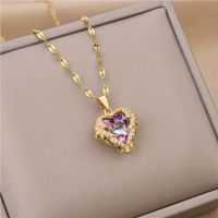 Goldkette Herzanhänger mit Steinchen, Neu