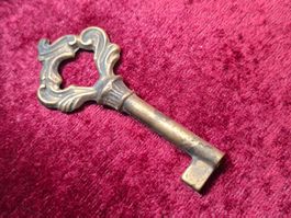 1 Möbel Hohl Schlüssel, 7.2cm, Messing alt (3916#MBS3)