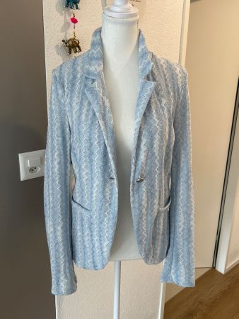 Damen Blazer hellblau mit Muster von Sa ' Sa Gr. M/L