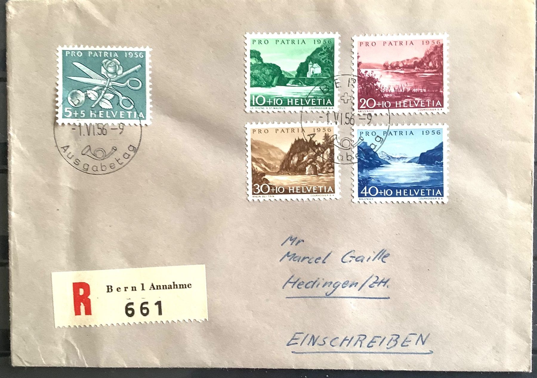 Alle Briefmarken: PP 1956  Einschreiben FDC Deutsch – Gebraucht aus Liestal von Pep3