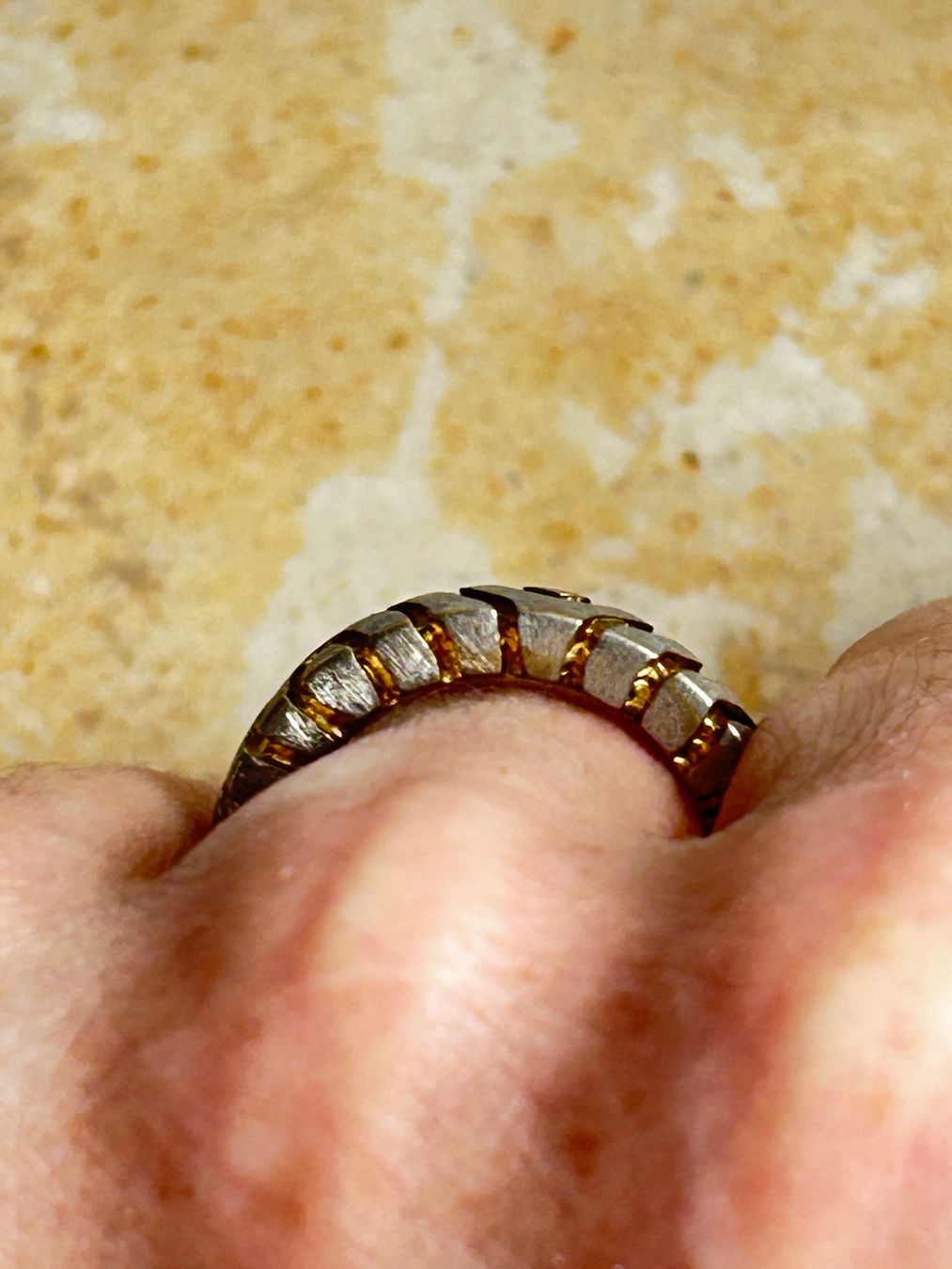 Ringe: Silber Ring 54 - geometrisches Muster, Vintage – Gebraucht aus Basel von bellespirit 3