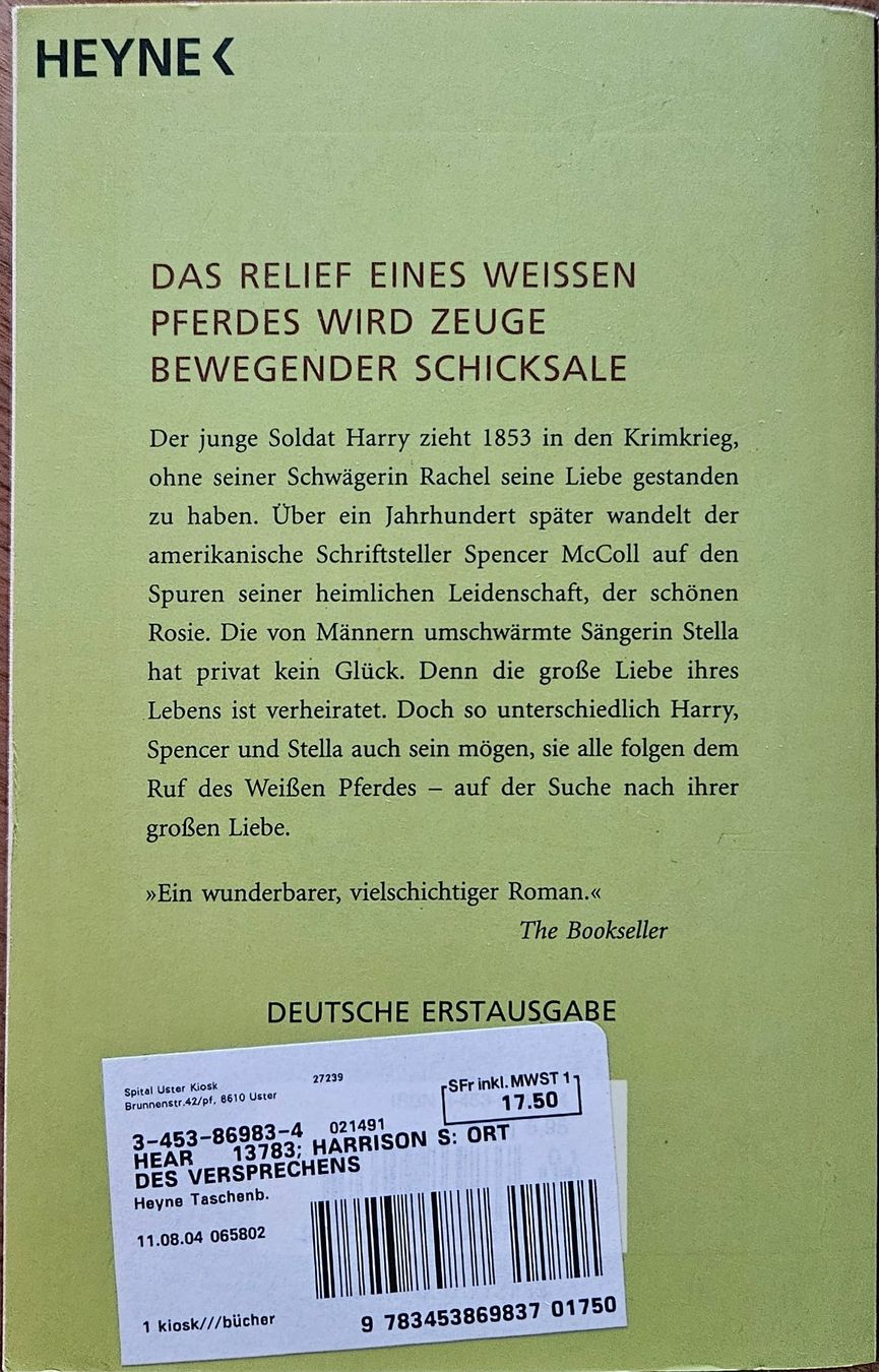 Libri: Sarah Harrison - Ort des Versprechens – Usato da Hinwil venduto da brucha01 1