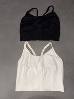 Damen Sport BHs Set, Schwarz und Weiss, Grösse M