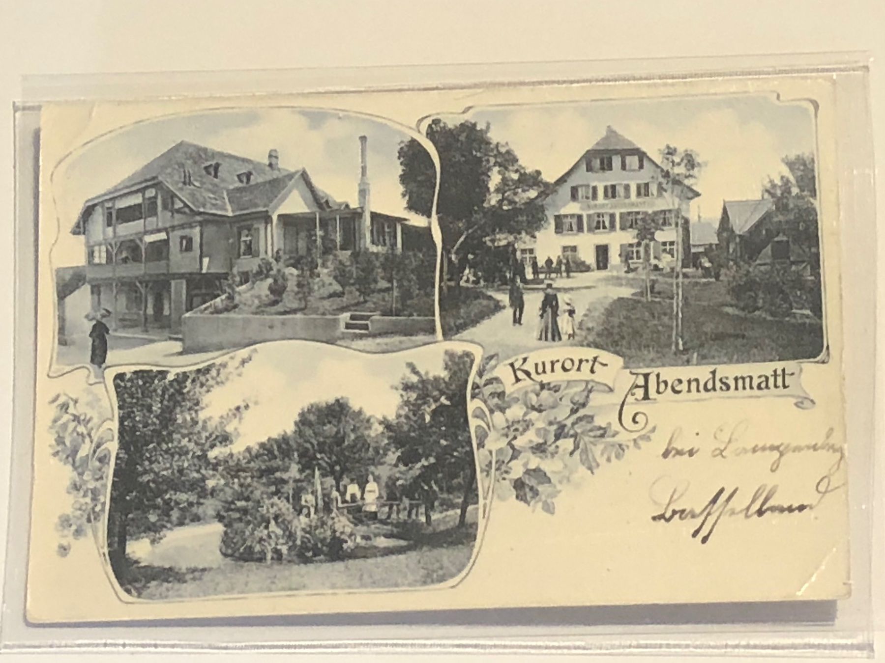 Cartoline postali: LITHO Ansichtskarte GRUSS aus ABENDSMATT belebt 1909 – Usato da Lufingen venduto da Rac0