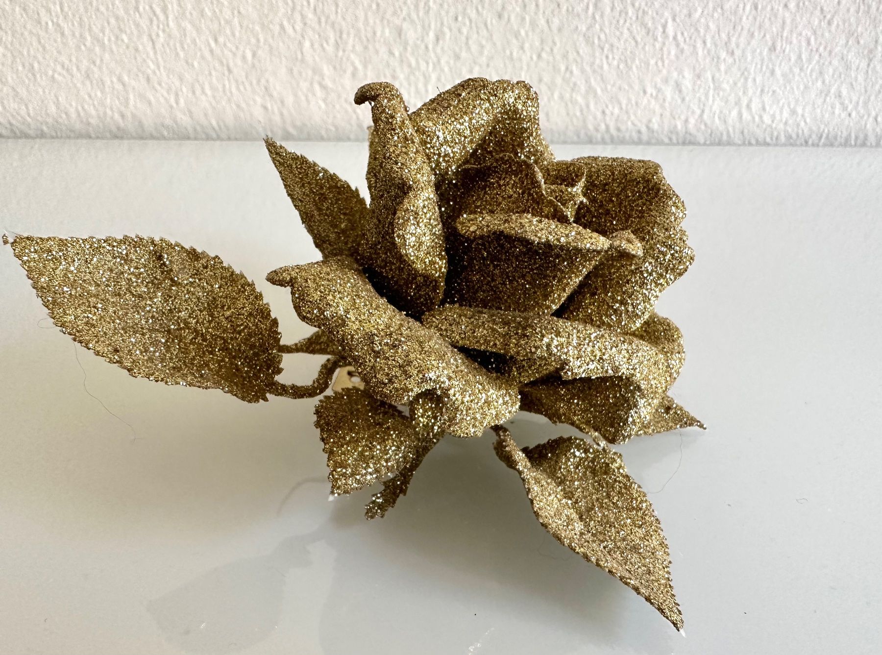Tutte le decorazioni: Goldene Glitzer-Deko Rose – Usato da Bern venduto da Fraeuleinhonig 1