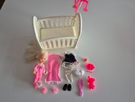 Barbie Bedtime New Baby Sister Kelly Shelly / Mattel 12489