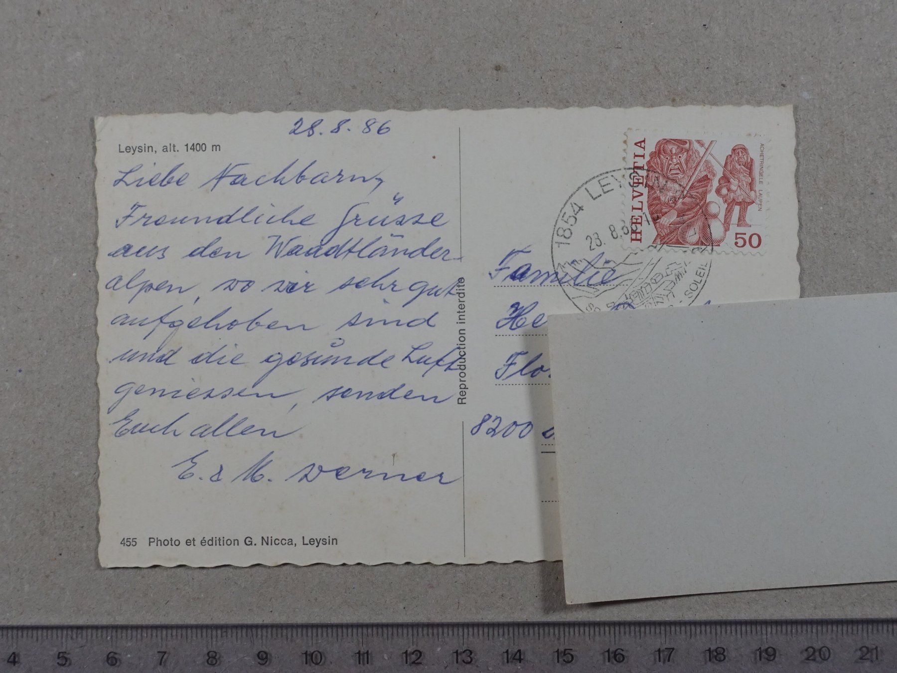 Cartoline postali: Leysin, 1986 – Usato da Lenzburg venduto da fh1 1