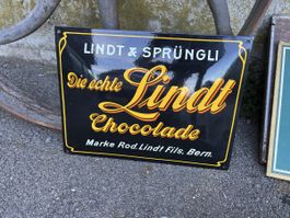 Lindt Sprüngli Emailleschild top Chocolat