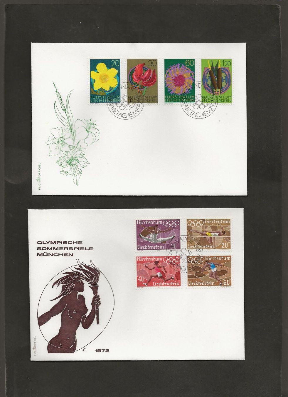 Tutti i francobolli: 16 FDC Liechtenstein 1970 bis 1972 – Usato da Au ZH venduto da xelagreb01 8