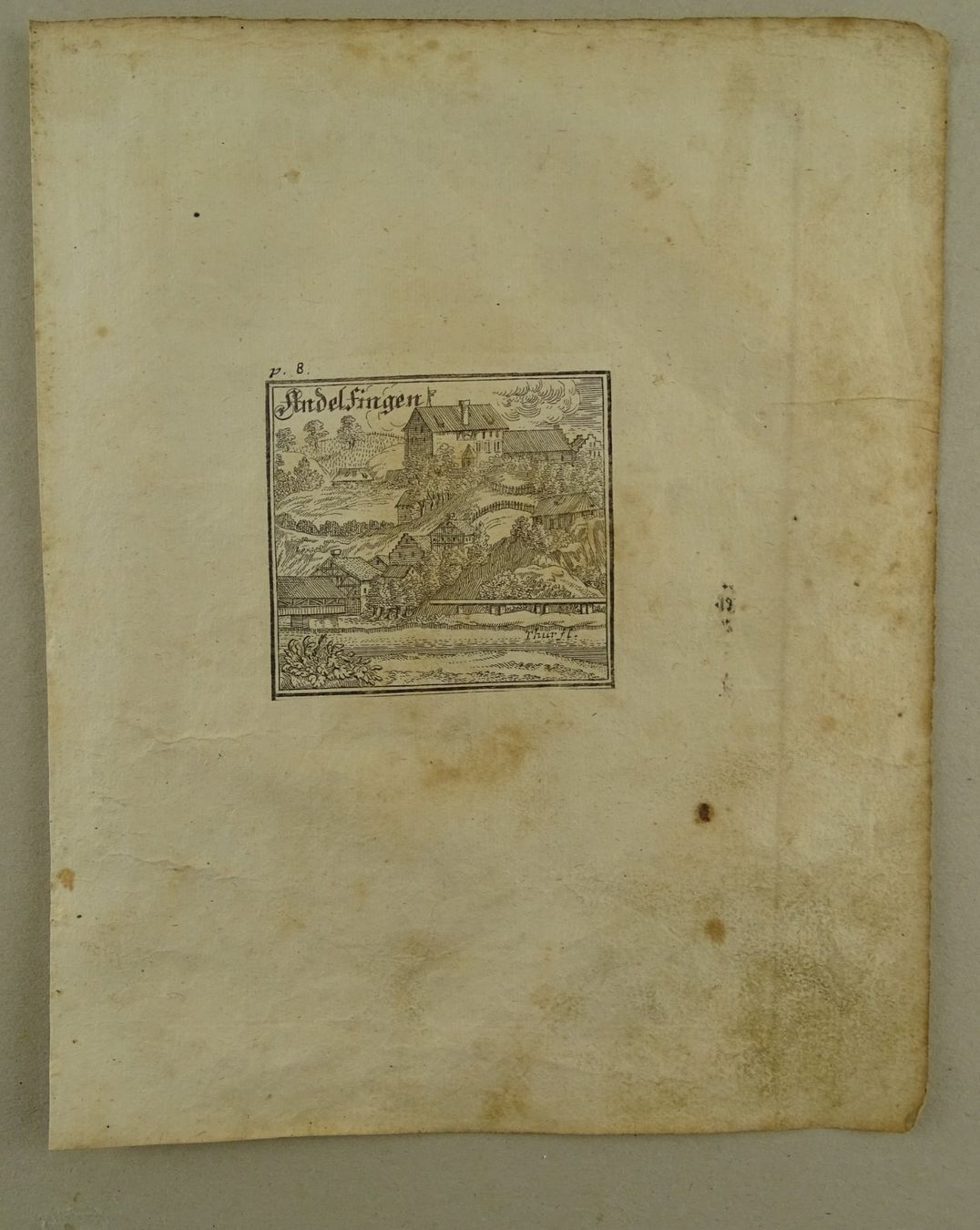 Incisioni: ANDELFINGEN, KUPFERSTICH, BLUNTSCHLI 1742 – Usato da Grüningen venduto da Kartensammler 1
