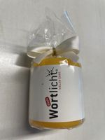 Wortlicht Kerze "Vielen Dank", Mini, 6x5cm, Neu, Geschenk