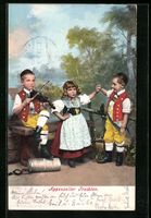Schweizer Kinder in Appenzellertracht mi