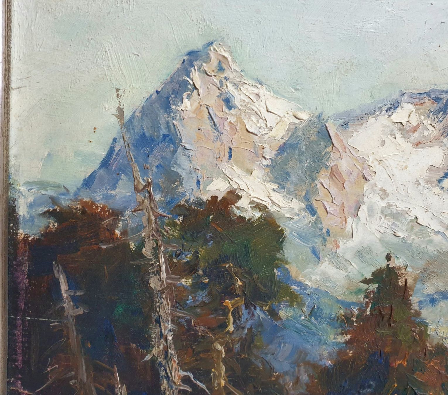Dipinti: Gemälde Tableau Painting Otto Pippel Berner Ober Eiger Mönch – Usato da Tüscherz-Alfermée venduto da Newpad 1