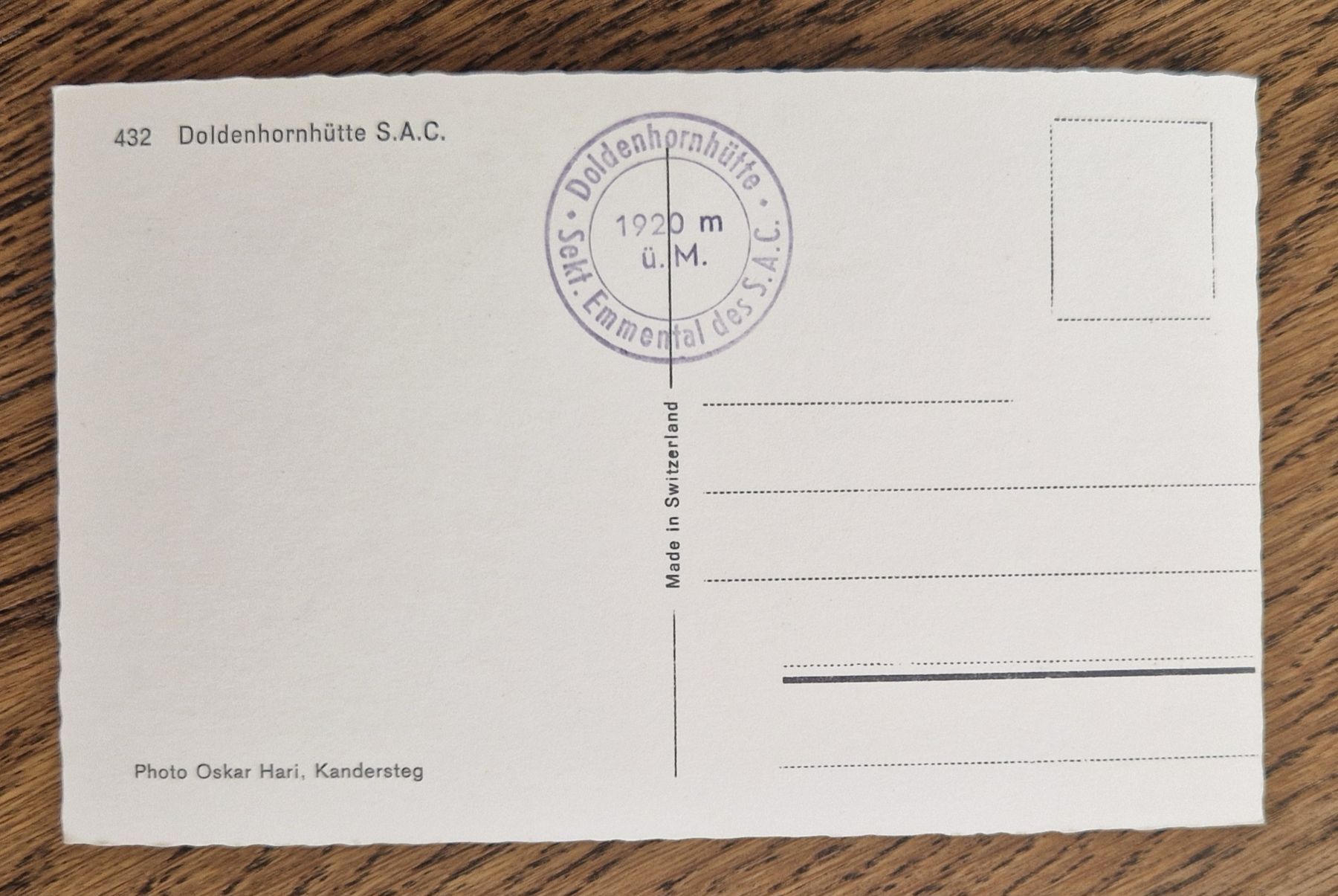 Cartoline postali: Doldenhornhütte, Hüttenstempel – Usato da Ebikon venduto da Donar50 1