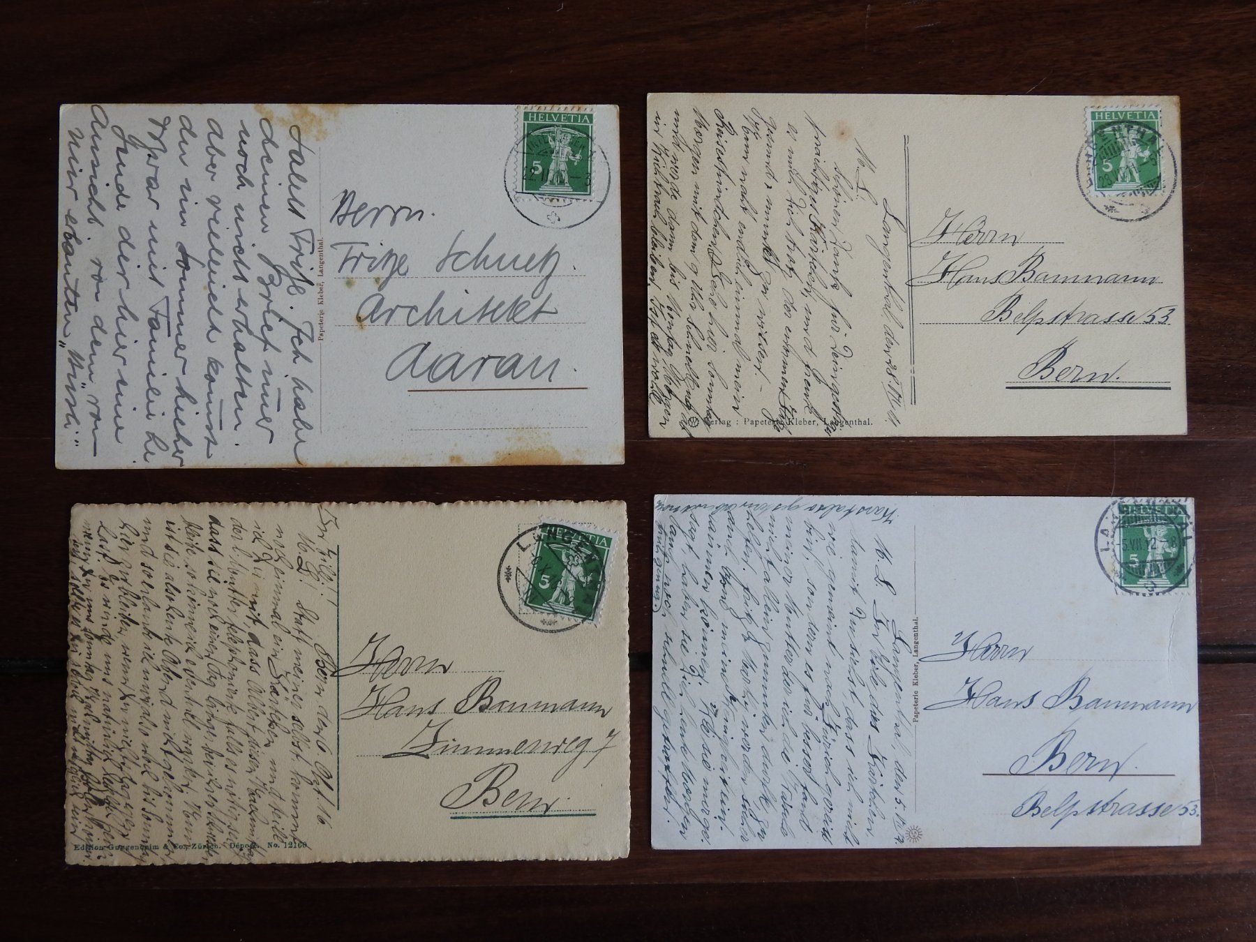 Cartoline postali: Langenthal, 4 schöne AK  ! – Usato da Rain venduto da 999-800-K 1