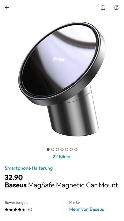 Baseus Staffe: Baseus MagSafe Autohalterung Handyhalterung – Usato da Aesch BL venduto da CollectorsBest