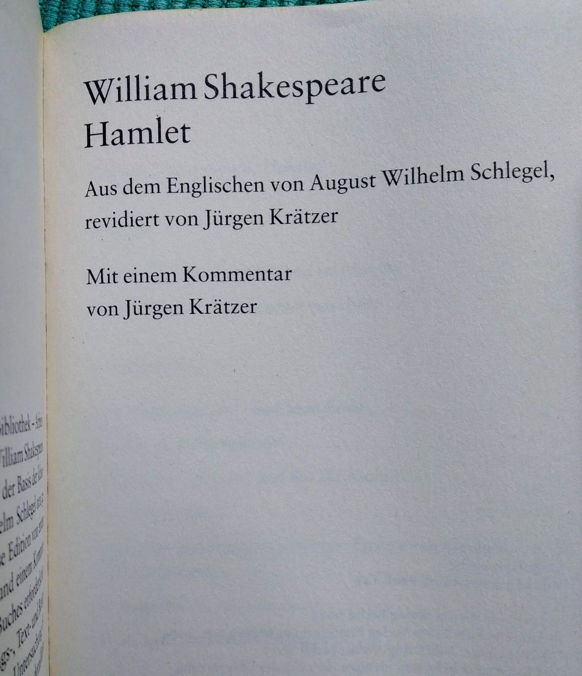 Libri: William Shakespeare : Hamlet - Suhrkamp BasisBibliothek – Usato da Zürich venduto da Flitzi2005 3