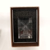 Kristallfigur Windmühle 3D Lasergravur mit Geschenkbox
