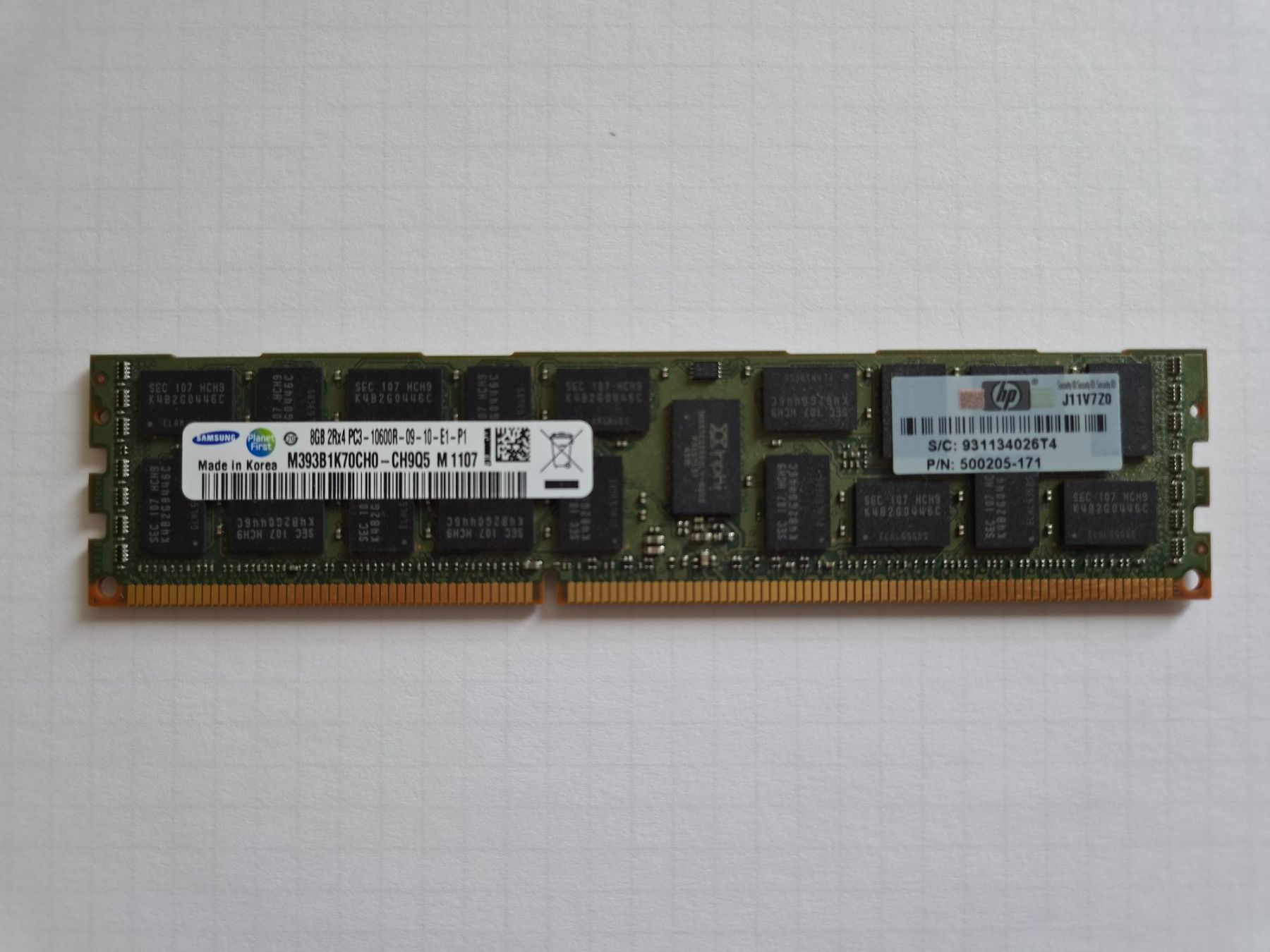 Samsung Memoria / RAM: 8 GB DDR3-1333 ECC Registered DIM – Usato da Lutzenberg venduto da sil_9kxt 1