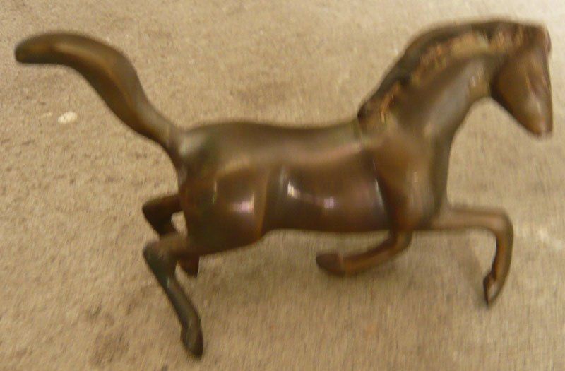 Statuette: Messing Figur Pferd /  Ross – Usato da Ruggell venduto da Btt