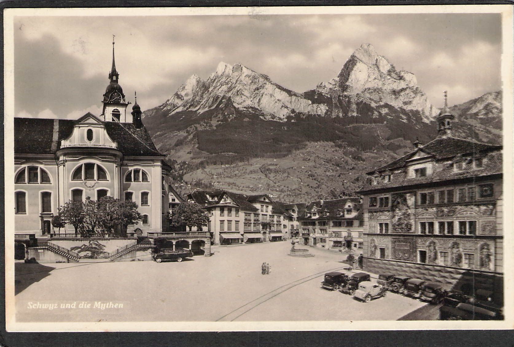 Cartoline postali: -Schwyz und die Mythen,Oldtimer,1933 – Usato da Reichenburg venduto da Pipo-67